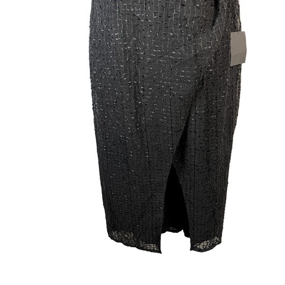 NWT Lulus Total Temptation Black Textured Faux-Wrap Midi Dress Size Small - Picture 4 of 8